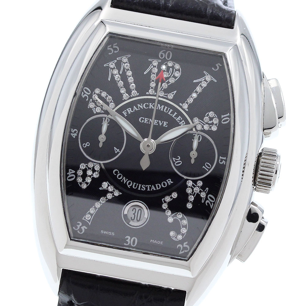 フランクミュラー FRANCK MULLER 8005CCCDJ コンキスタドール ジョーカー クロノグラフ 自動巻き メンズ 美品 箱付き_905615【中古】