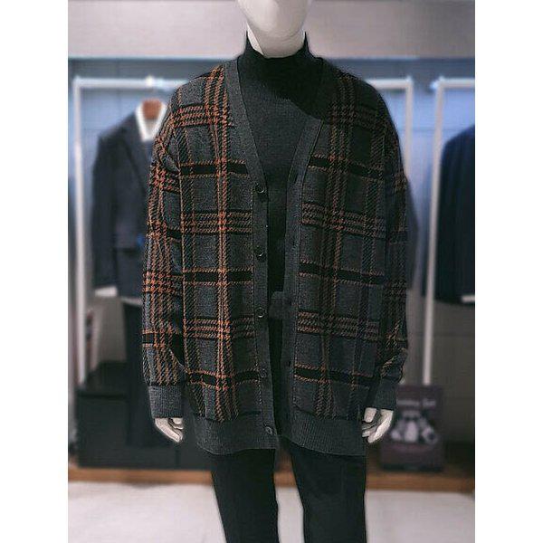 [] () グレーカル マルチチェック パターン セミオーバーフィット ロングカーディガン ON8819022234 (P003723101)