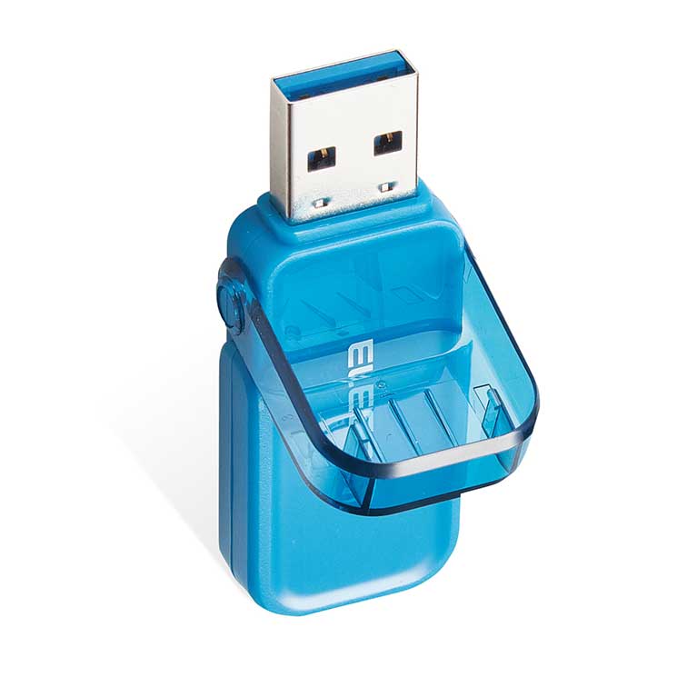 USBメモリ 3.0 128GB USB3.1 ( Gen1 ) フリップキャップ式 ブルー