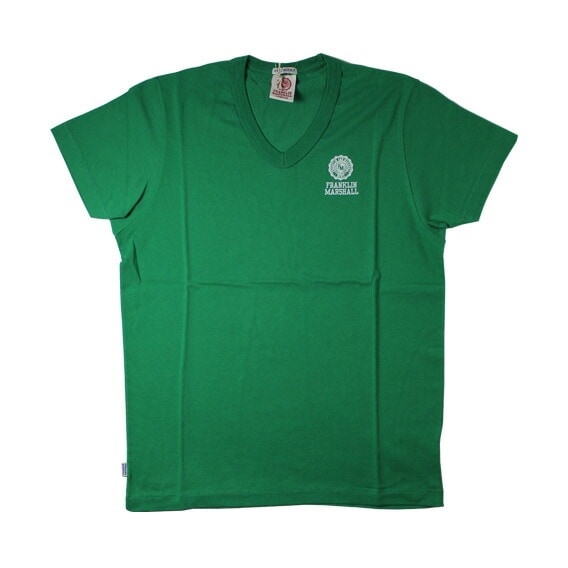 ワンポイントエンブレム VネックTシャツ [グリーン]【39181-4007-586】 5,095円