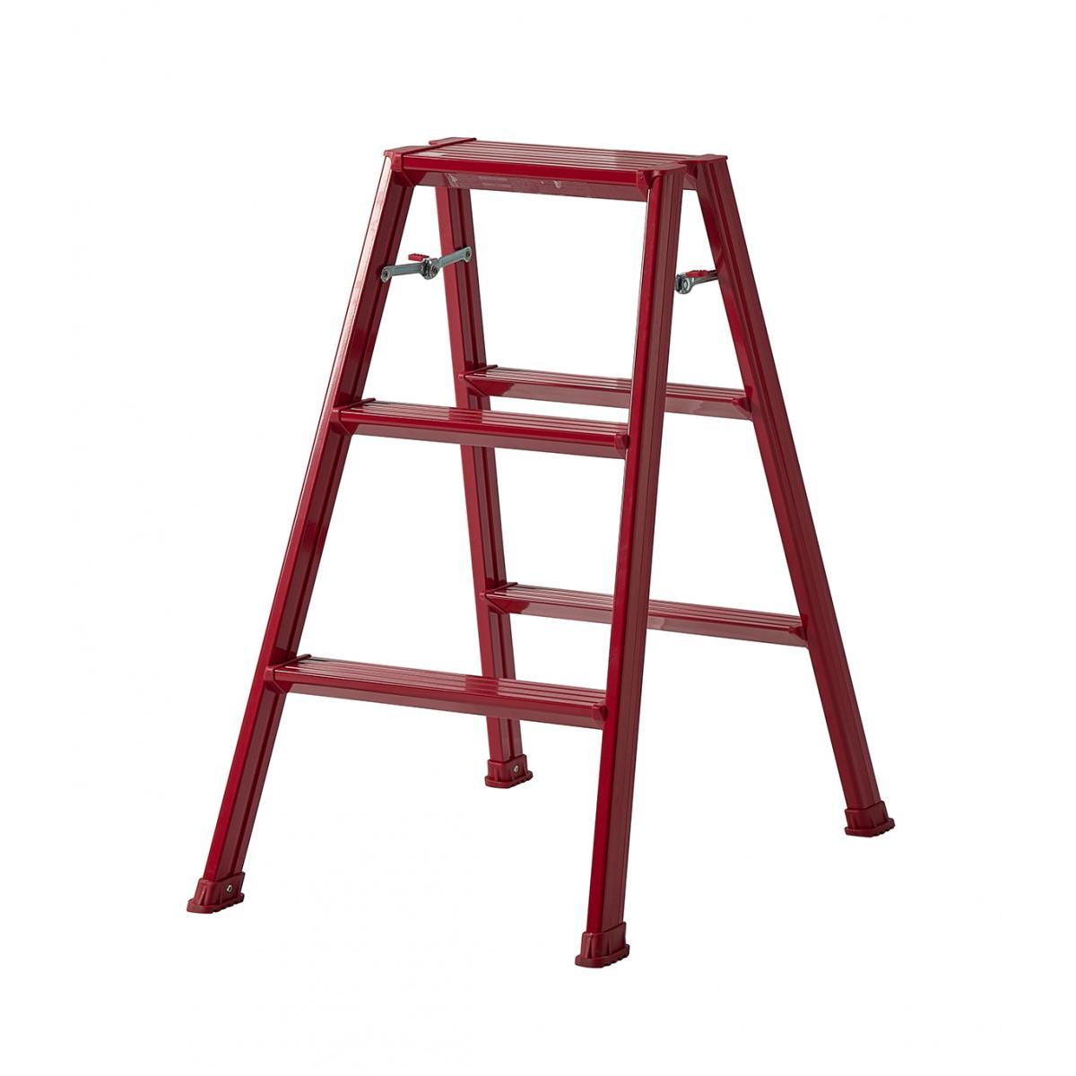 天馬 TENMA アルミ 踏み台 3段 レッド 高さ約79cm 軽量 室内 コンパクト 省スペース収納 掃除 丈夫 7,293円