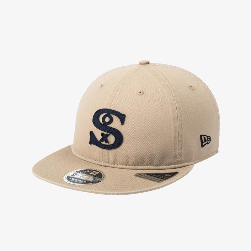 LB クーパーズタウン シカゴ ホワイトソックス フェルト アップリケ レトロ クラウン ストラップバック キャメル 14881429