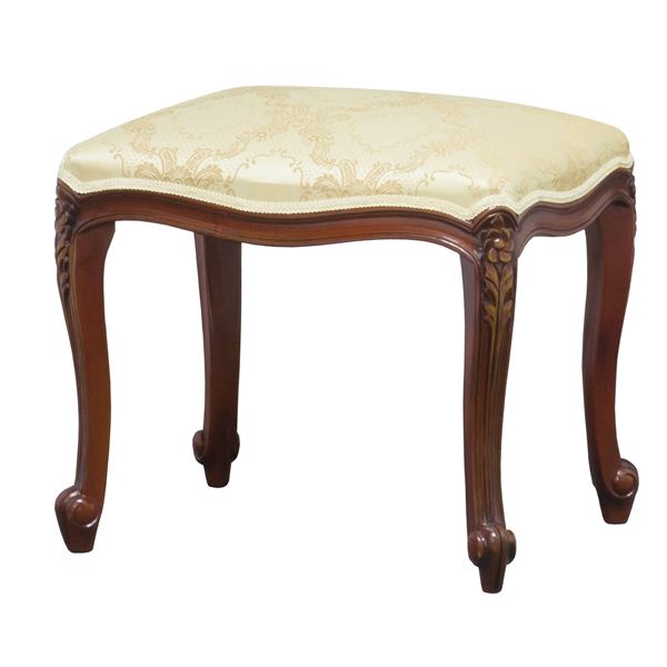 アンティーク調猫足スツール/腰掛椅子 (ブラウン) 木製 『フランシスカ』 高さ45cm (完成品)