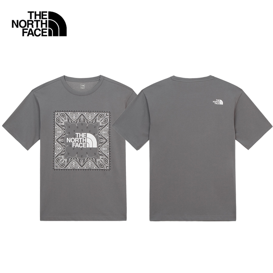 THE NORTH FACE Tシャツ MS BANDANA S/S R/TEE バンダナ ショートスリーブ 半袖 カットソー ペイズリー柄ロゴ 男女共用 NT7UR13