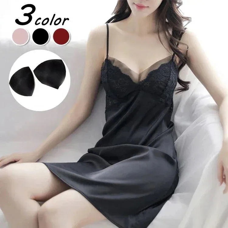 1つ買うと10個無料ネグリジェ ネグリジェ キャミワンピース パジャマ 大人可愛い部屋着セクシー ロング丈ナイトロープ パッド付き レションレースネグリジェ 姫 レディース