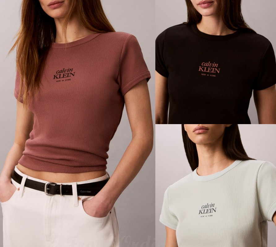 Womens Baby Rib Logo Tee (47F240G)