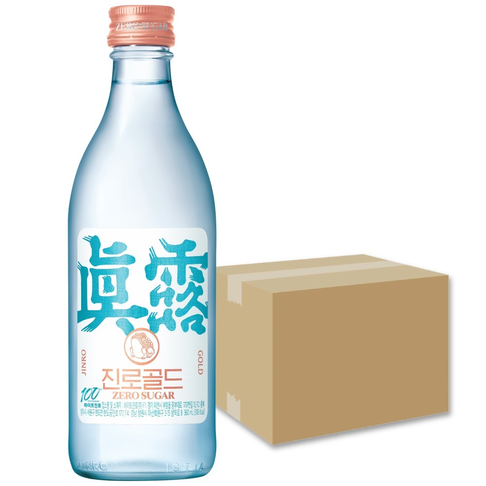 GOLD 360ml 20本 箱売り 1BOX / ZERO SUGAR JINRO ゴールド チャミスル 焼肉 韓国焼酎