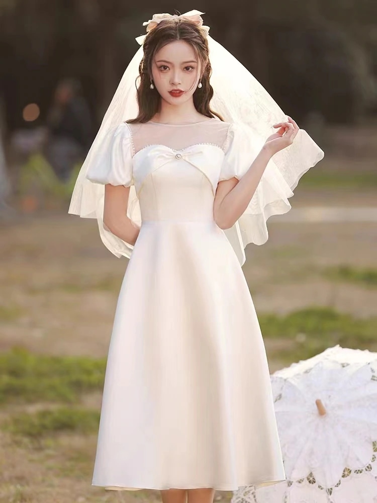 韓国ファッション ウェディングドレス 二次会 白 花嫁 ドレス海外挙式 お呼ばれ ロングドレス フォトウエディング 大きいサイズ 前撮り 披露宴