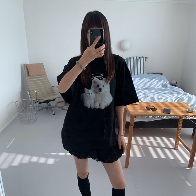 CAT&DOG FRIENDS T SHIRT