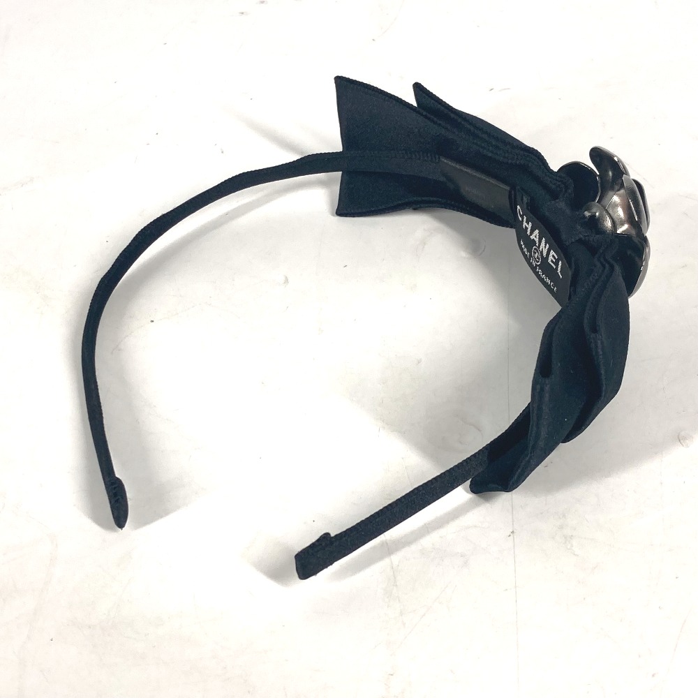 カチューシャ CC ココマーク カメリア ロゴ ヘアアクセサリー ヘッドバンド ヘアバンド シルク ブラック