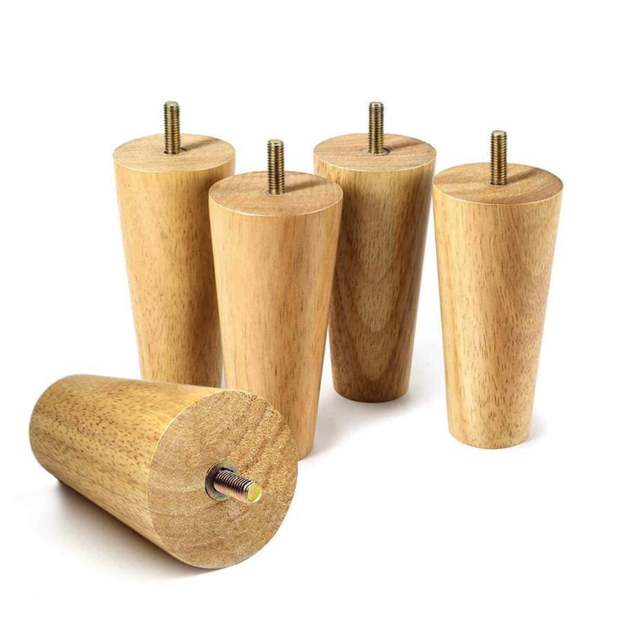 【本日限定激安格】4本セット ソファ 脚 6cm 家具脚 木製テーブル 脚 木 6から70 Cm高さ 無垢材 M6 M8 M10 規格 ボルト付きソファー ベッド キャビネット足の交換用 13,924円