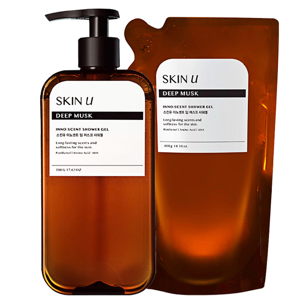 skinu [500ml+リフィル500ml] 香水 ボディウォッシュ ディープ·マスク シャワージェル/もちもちした泡/ 深く豊かな香り/卓越した保湿/ パンテノール/ナイアシンアミド