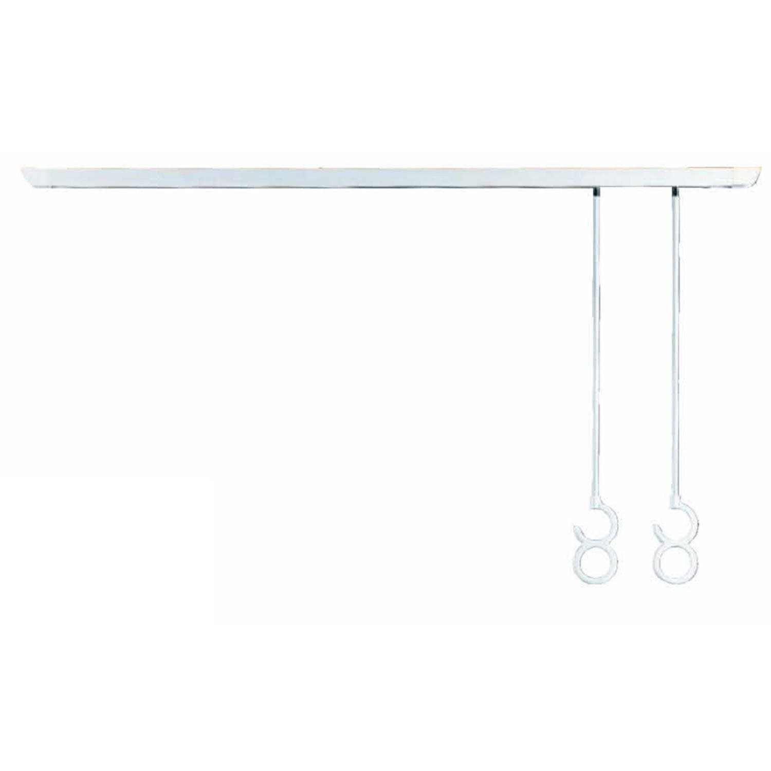 ナスタ(NASTA) 屋内物干 KS-DA100A 天井取付タイプ シルバーグレー 本体: 高さ2.5cm 本体: 幅107cm レール1本ポール2本 トラスタッピンねじ (SUS) 呼び4.5×