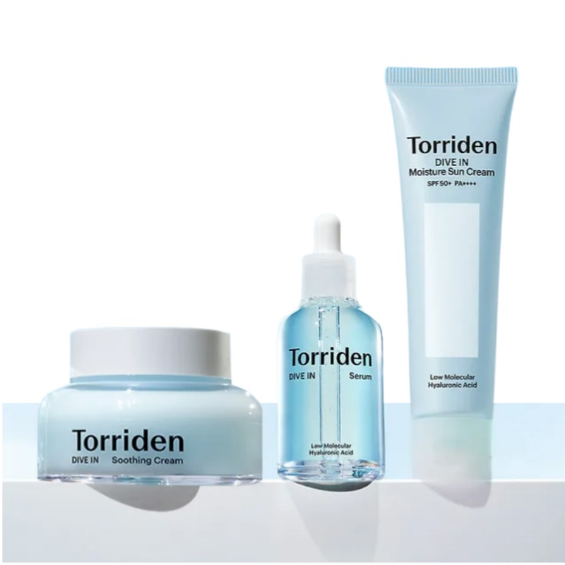 [保湿3種セット] ダイブイン 低分子ヒアルロン酸セラム 50ml + スージングクリーム 100ml + ウォータリーモイスチャーサンクリーム 60ml 日焼け止め　韓国コスメ