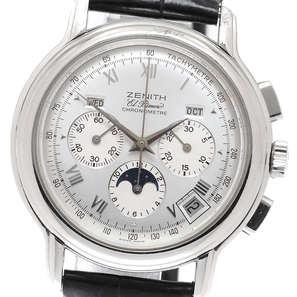 訳あり ゼニス ZENITH 14/01.0240.410 クロノマスター ムーンフェイズ トリプルカレンダー 自動巻き メンズ _865182【中古】