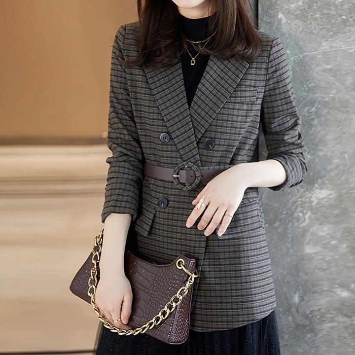 【高品質の製品】 高品質新入 速達!ジャケット チェック柄 韓国 人気 着回し 春秋コーデ綺麗 ビジネス 卒業式 入学式 レディース b13298
