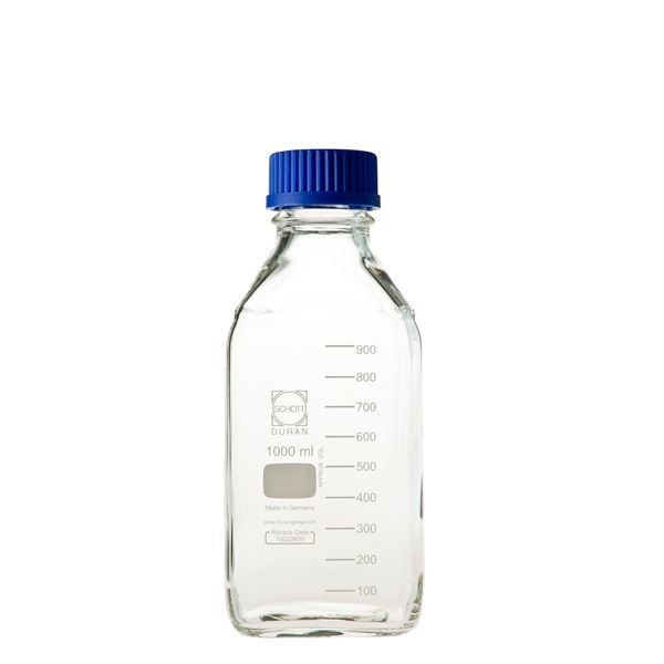 [柴田科学]ねじ口角びん（メジュームびん） 青キャップ付 1L[10個] 49,301円