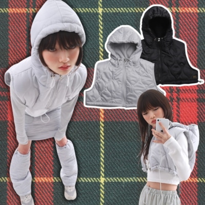 [(PIECEMAKER)ピースメーカー] QUILTING BALACLAVA ZIPUP VEST