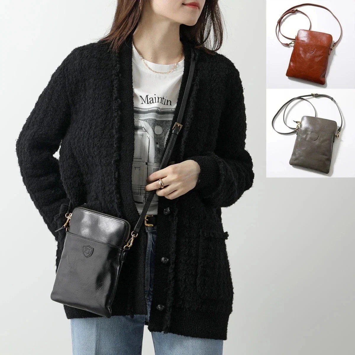 BELLIES YORK ベリーズヨーク ショルダーバッグ BYHLB10899 レディース イタリアンレザー クロスボディ ポシェット ロゴ カラー3色