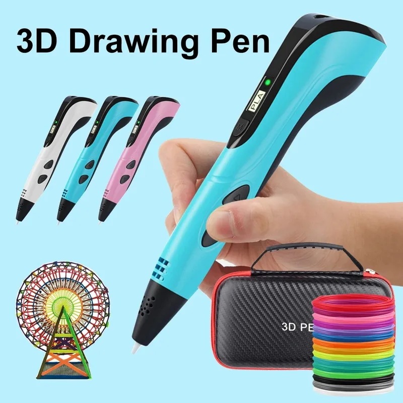 新しい 3D ペン 1.75 ミリメートル 3D 印刷ペン旅行ケース付き子供の誕生日クリスマスギフト