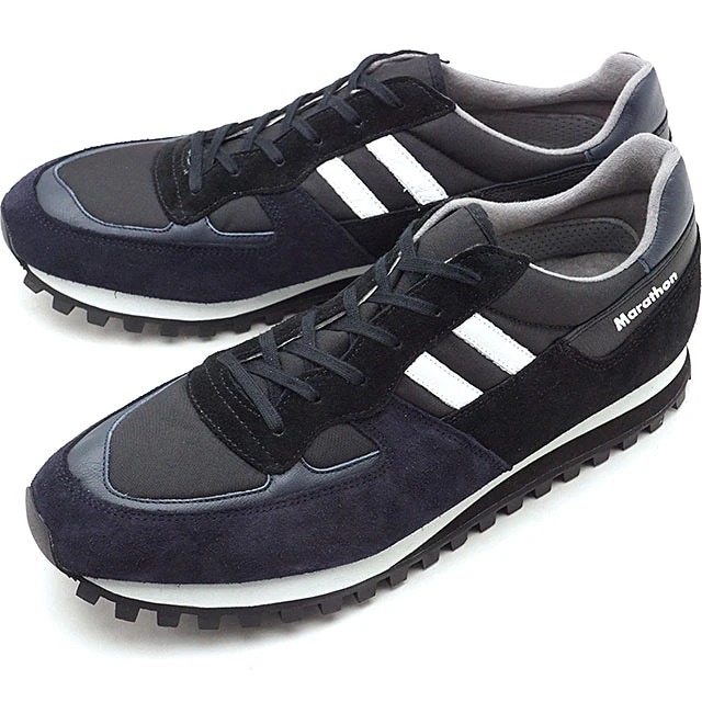 マラソン MARATHON スロバキア製 メンズ・レディース スニーカー 靴 BLACK/DARK NAVY [2200FSL]
