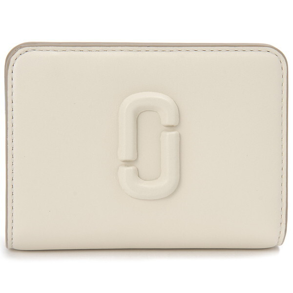 マークジェイコブス 二つ折り財布 ホワイト 2S4SMP007S02 123 COMPACT WALLET MINI CLOUD WHITE 並行輸入品