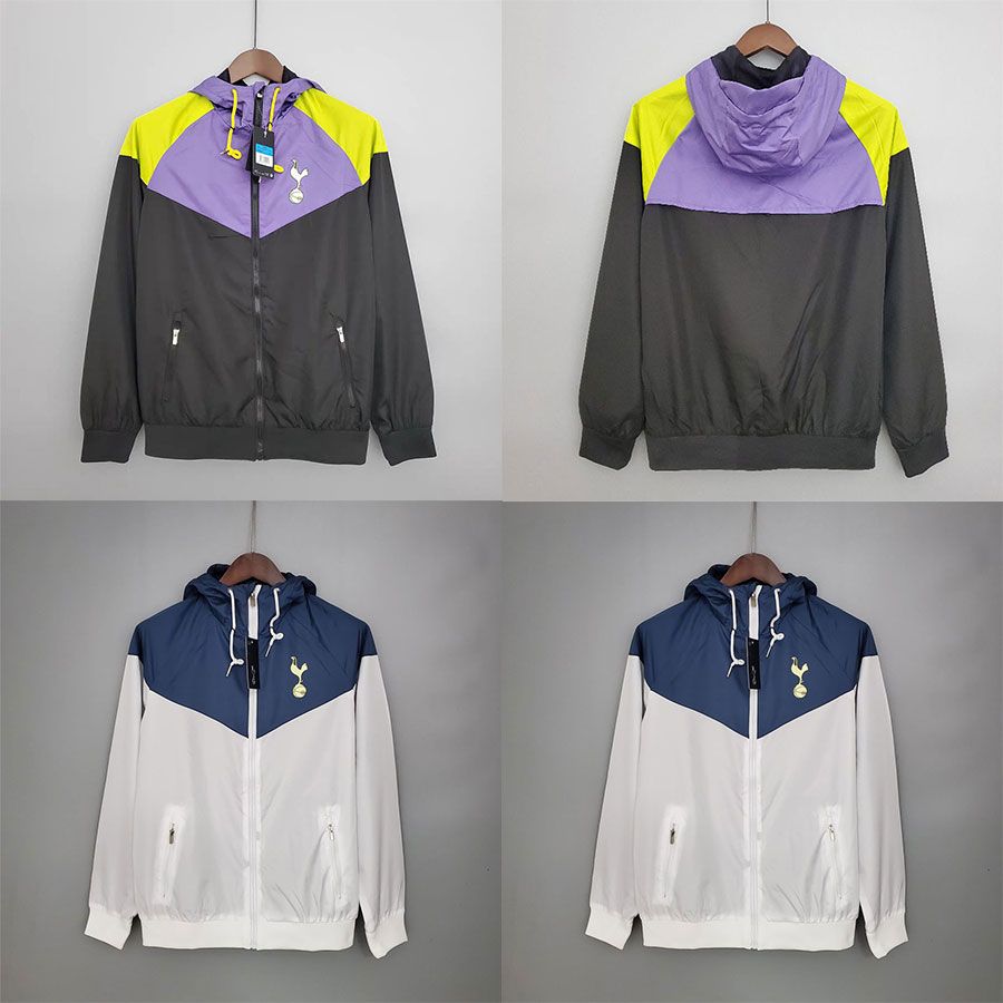 222 トッテナム トレーニングユニフォーム出演ユニフォームメンズ長袖ジャケットウインドブレーカーサッカーユニフォーム秋冬スポーツ試合前ユニフォーム