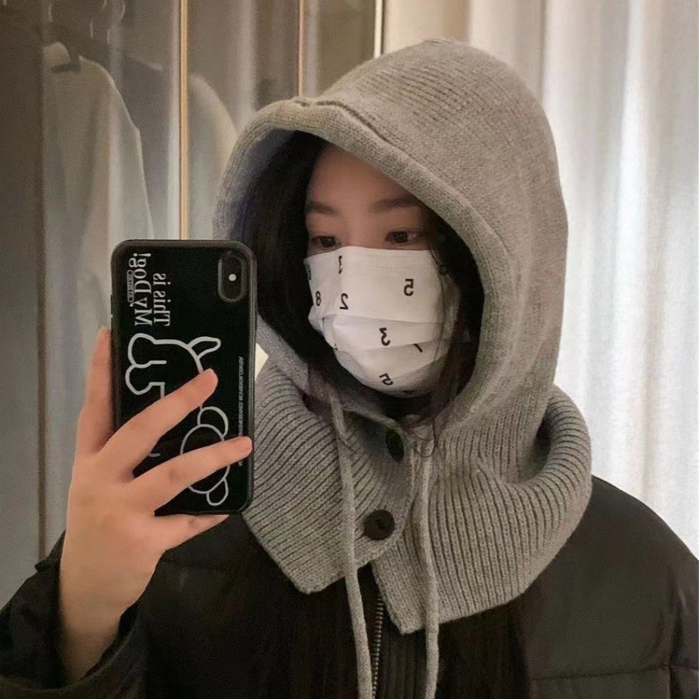 neck warmer日焼け日ニットバラクラバネックウォーマー耳栓ビニーキャップフード5 colors