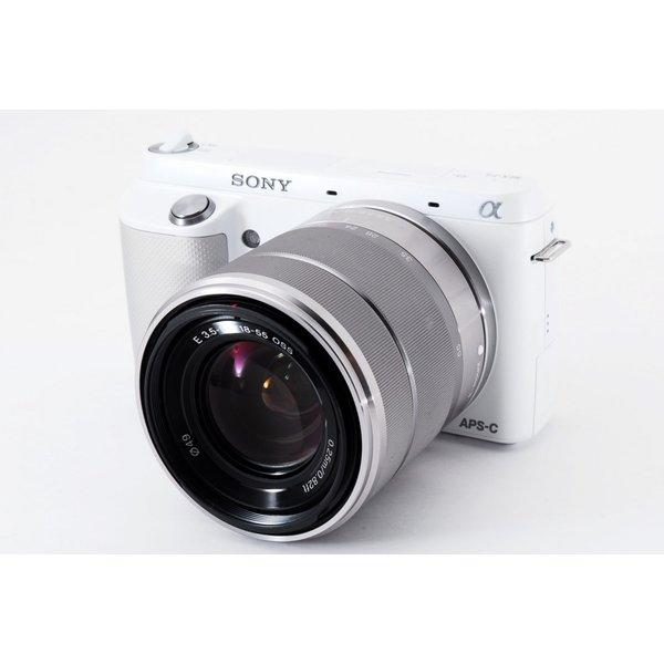 【中古】ソニー SONY NEX-F3 ホワイト レンズキット 美品 自撮り可能な液晶画面高画質軽量 ストラップ付き