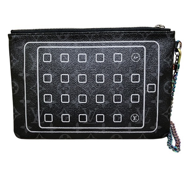 ルイヴィトン エクリプス M64449 フラグメントコラボ ポーチ iPadポーチ 【中古】
