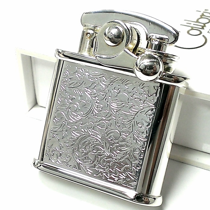 オイルライター Colibri コリブリ シルバー 唐草 アラベスク レトロ フリント ライター 両面加工 かっこいい メンズ ブランド おしゃれ ギフト