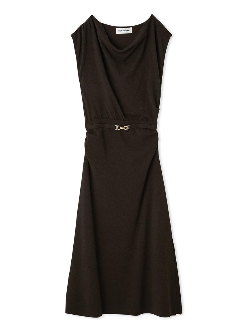 [リリーブラウン] ベルト付きドレープニットワンピース LWNO254069 レディース