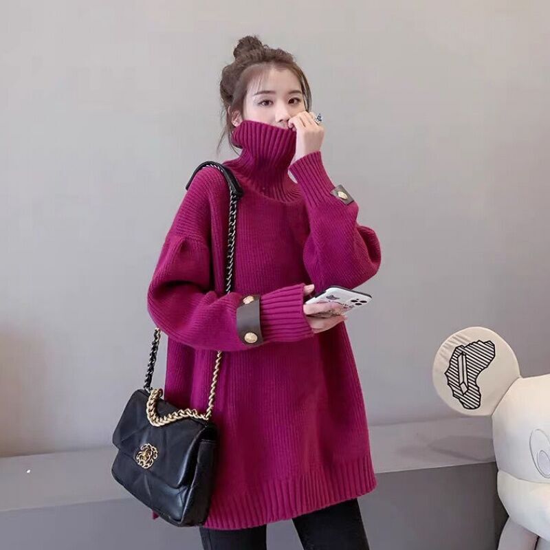 【送料無料】マタニティ リブニット セーター トップス 長袖 タートルネックレディース 可愛い