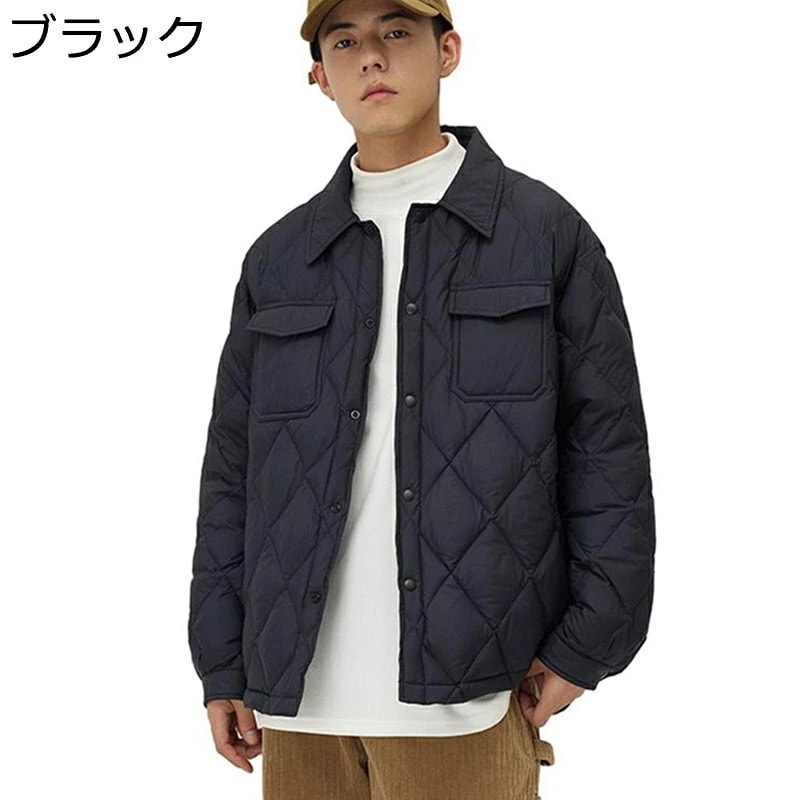 キルティングコート メンズ レディース 防寒ジャケット ショート丈 フィット 無地 日常 防寒性 防風性 ダブルカラー トップス ジャケット アウター ユニセックス 普段着 お出掛け 旅行 青年