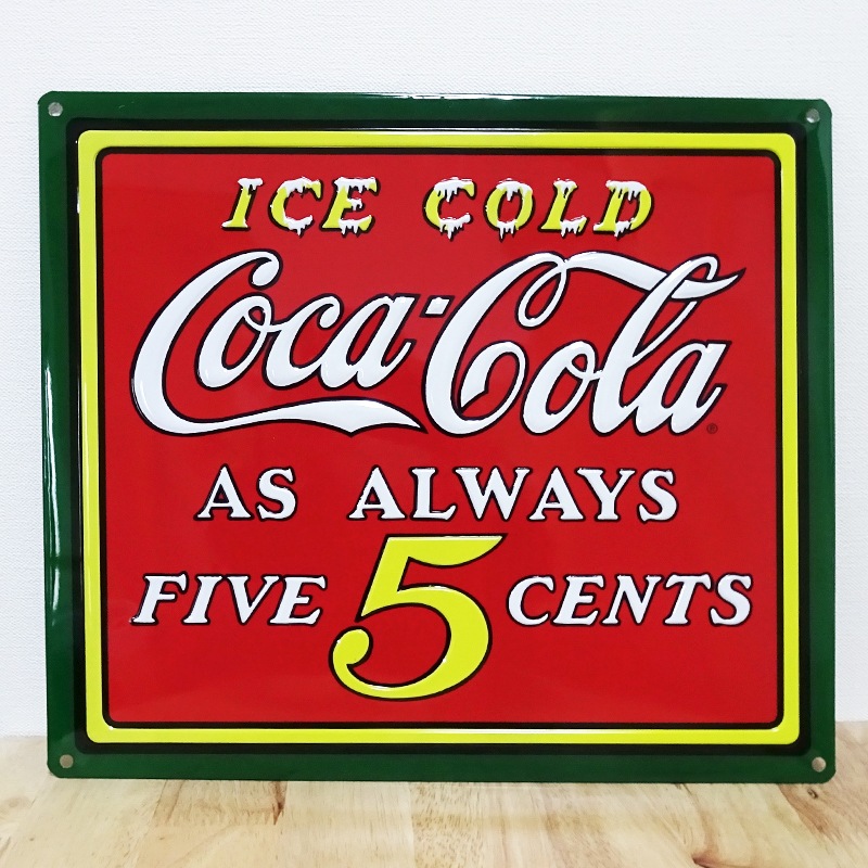 ブリキ看板 アンティーク コカコーラ COKE ICE COLD ガレージ プレート 可愛い 壁飾り 正規ライセンス品 アメリカン 雑貨 コーラ インテリア おしゃれ サーファー かわいい カフェ