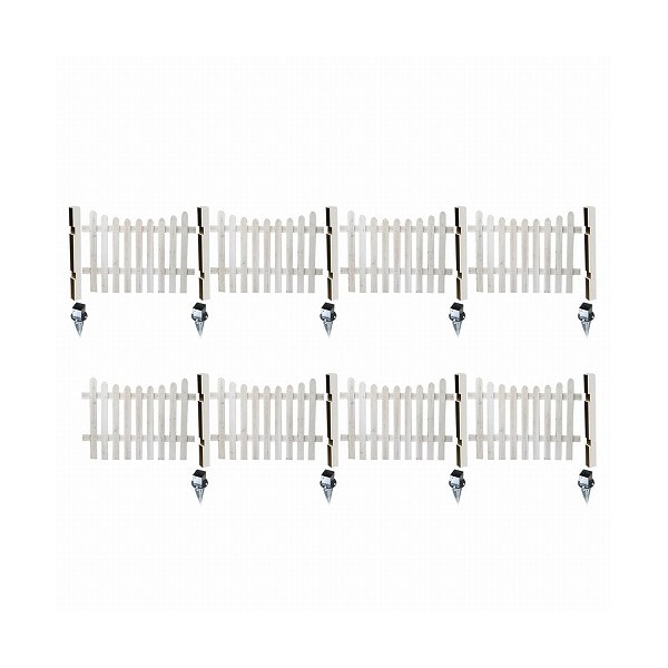住まいスタイル SFPU1200-8UB-WHT ピケットフェンス U型 土中用8連結セット ホワイト メーカー直送