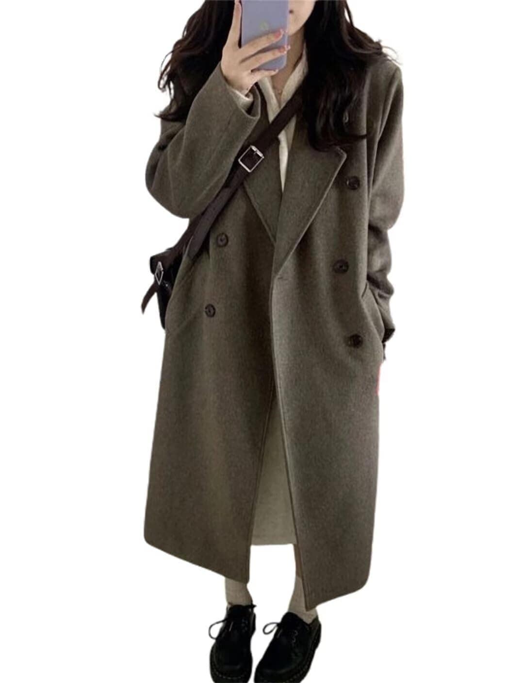 [Vasarhely] ロングコート レディース チェスターコート 厚手 ゆったり ロング丈 アウター 体型カバー 着痩せ 暖かい カジュアル 秋 冬 春