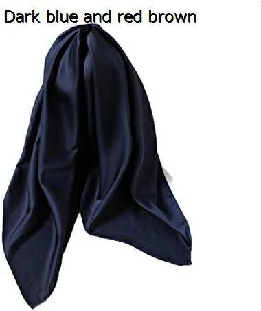 【20%OFFクーポン～】全試合の純粋な色の小さな絹のスカーフ首と手首バッグその70センチメートルで感じる絹のような2枚* 70センチメートルパッケージ Dark blue and red brown 5,676円