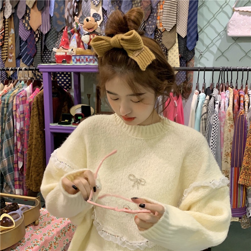 ニット セーター 魅せる トップス ホワイト 白 レギュラー丈 袖あり 長袖 ラウンドネック 5,260円