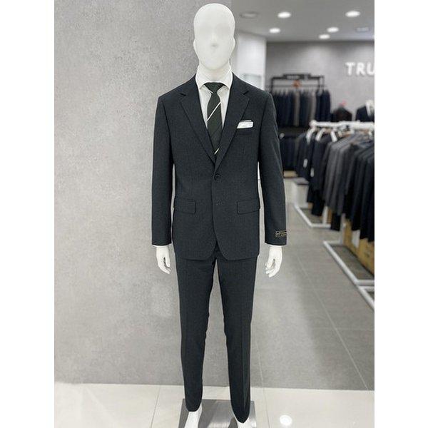 115 大きいサイズ スーツ メンズ ベーシックフィット 3シーズン 面接 / 慶弔用 ダークグリーン 基本 スーツ 服 セット_JK
