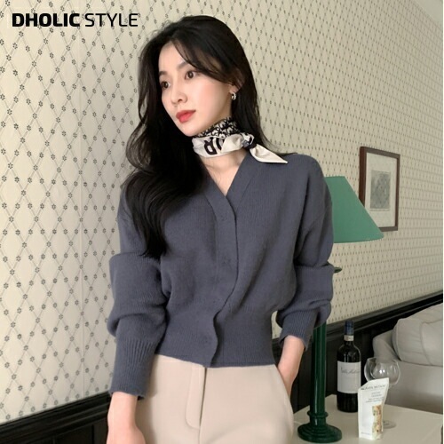 フライフロントVネックニットカーディガン・p626990