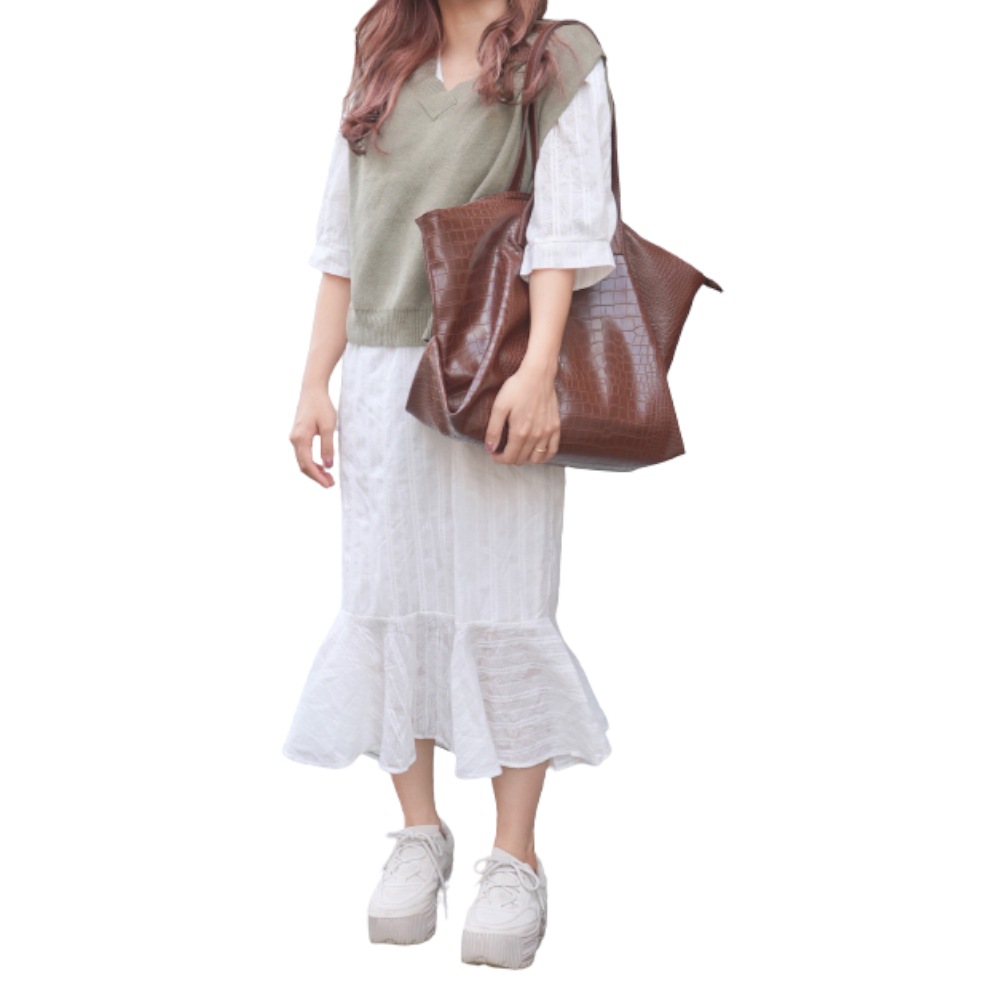 Lacy Cotton Mermaid Onepiece (white) A.D.G レディース