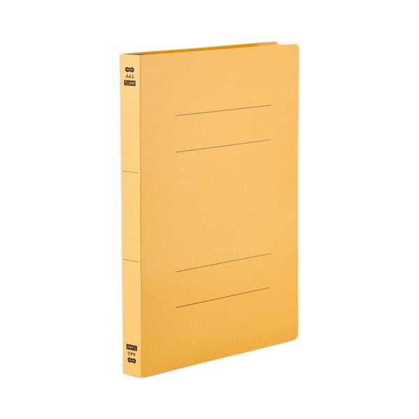 TANOSEE フラットファイルPPラミネート表紙タイプ 厚とじ A4タテ 250枚収容 背幅28mm イエロー1セット(120冊:10冊12パック)