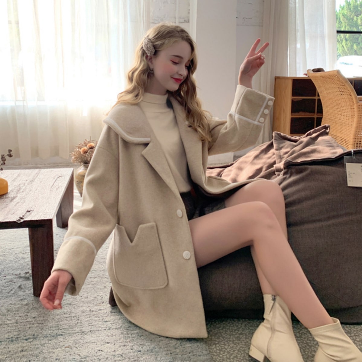 アウター デート コート 上着 ミモレ ミモレ丈 袖あり 長袖 かわいい 大人可愛い きれいめ シンプル カジュアル 大人 上品 おしゃれ お洒落 主役級 存在感 冬 10代 20代 30代