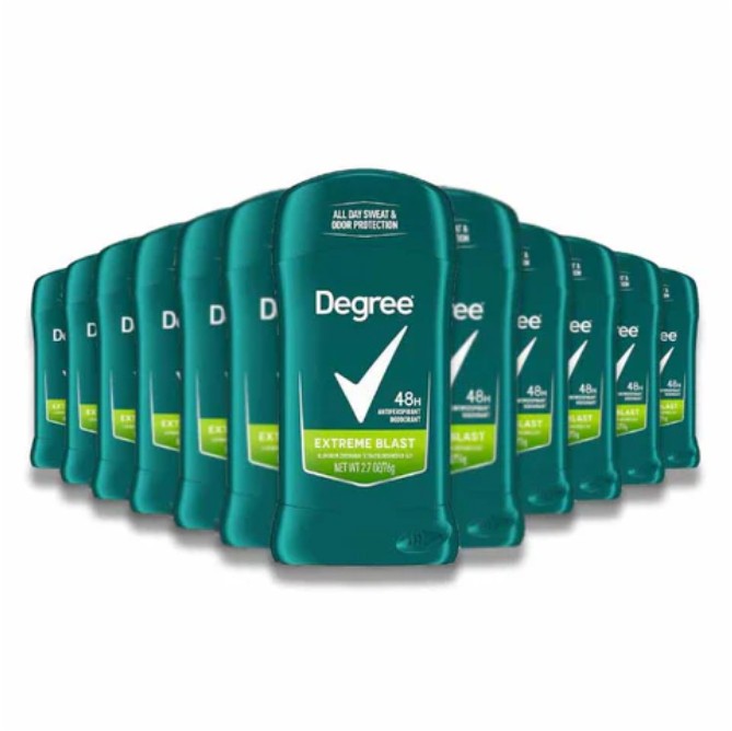Degree Men - Antiperspirant Deodorant AntiInvisible Solid Extreme Blast 2.7 Oz - 12 Pack
