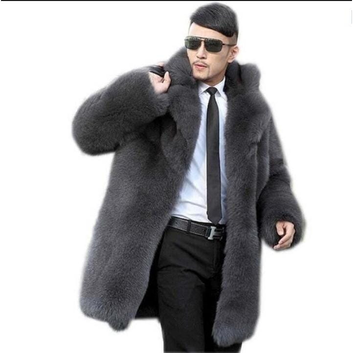 毛皮コート フェイクファー アウター 暖かい ロング丈コート ファッション メンズ 3色 無地 防寒 厚手 軽量 秋冬 お洒落 スリム 冬服 ファーコート
