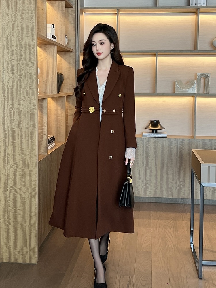 【JY.上品】 秋 トレンチコート スーツコート ロング丈 通勤 パーティー キャバ 大人 同窓会 披露宴 卒業式 結婚式 演奏会 ウェディング 二次会 メガ割