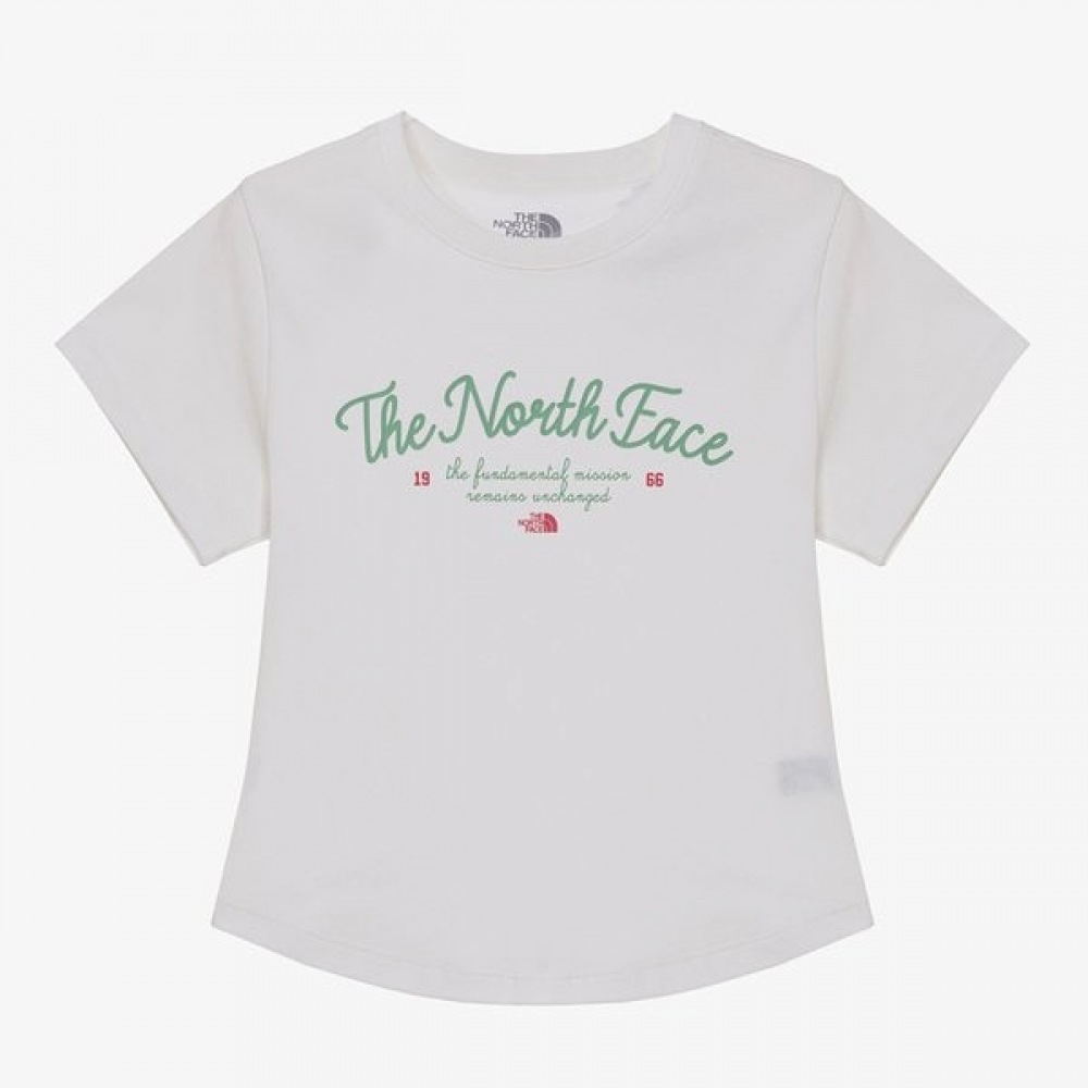 [ノースフェイス公式] NT7UR33K ホワイトレーベル女性用レタリング半袖ラウンド Tシャツ_オフホワイト