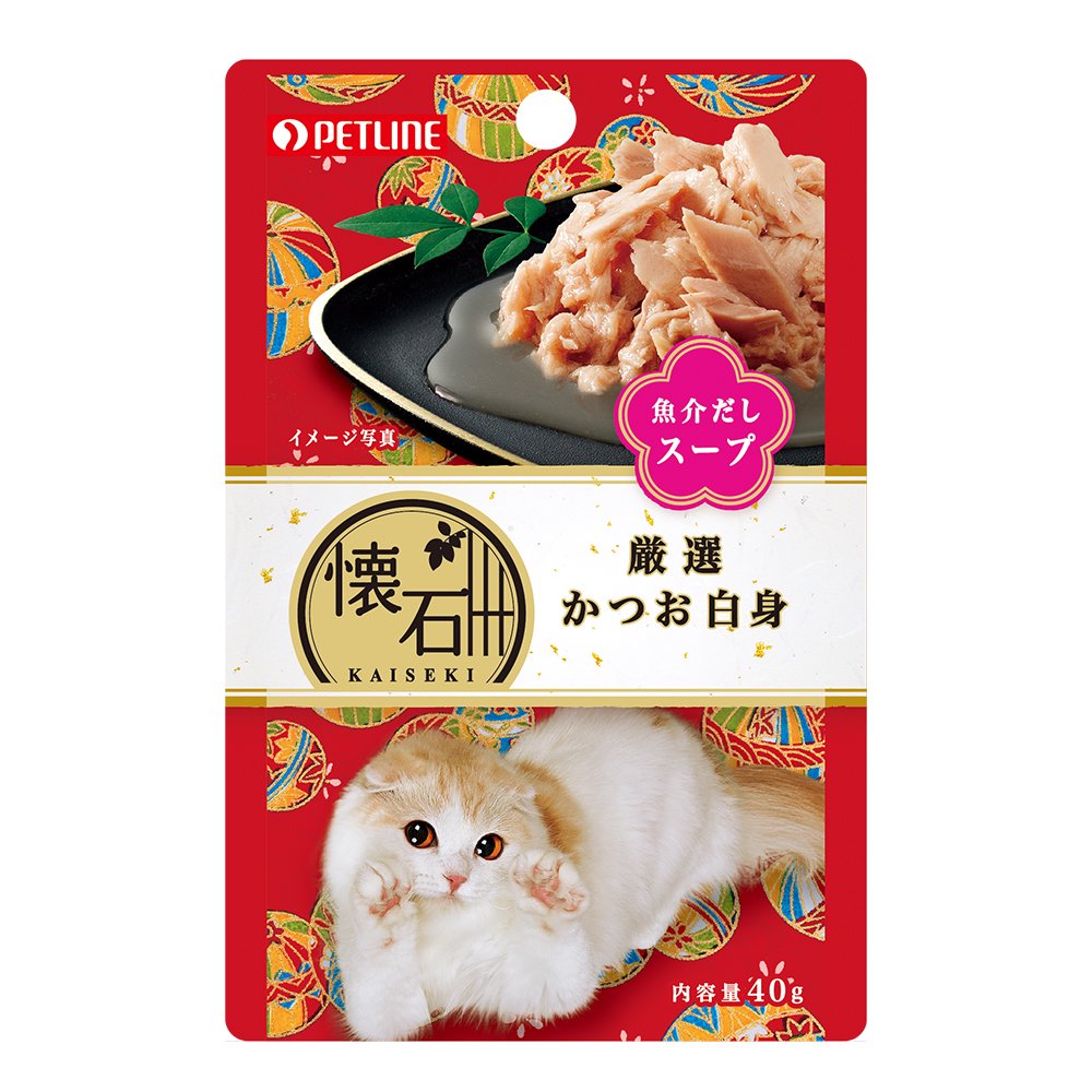 ペットライン　懐石　厳選かつお白身　魚介だしスープ　４０ｇX７２袋　ＣＲＣ35―04―20―65―40