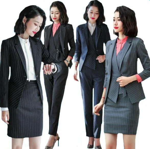 今だけ！春秋 レディース コート ビジネススーツ タイトスカート スカート パンツスーツ 長袖 OL オフィス トップス 事務服 ビジネス 洗える 3点セット　バスト